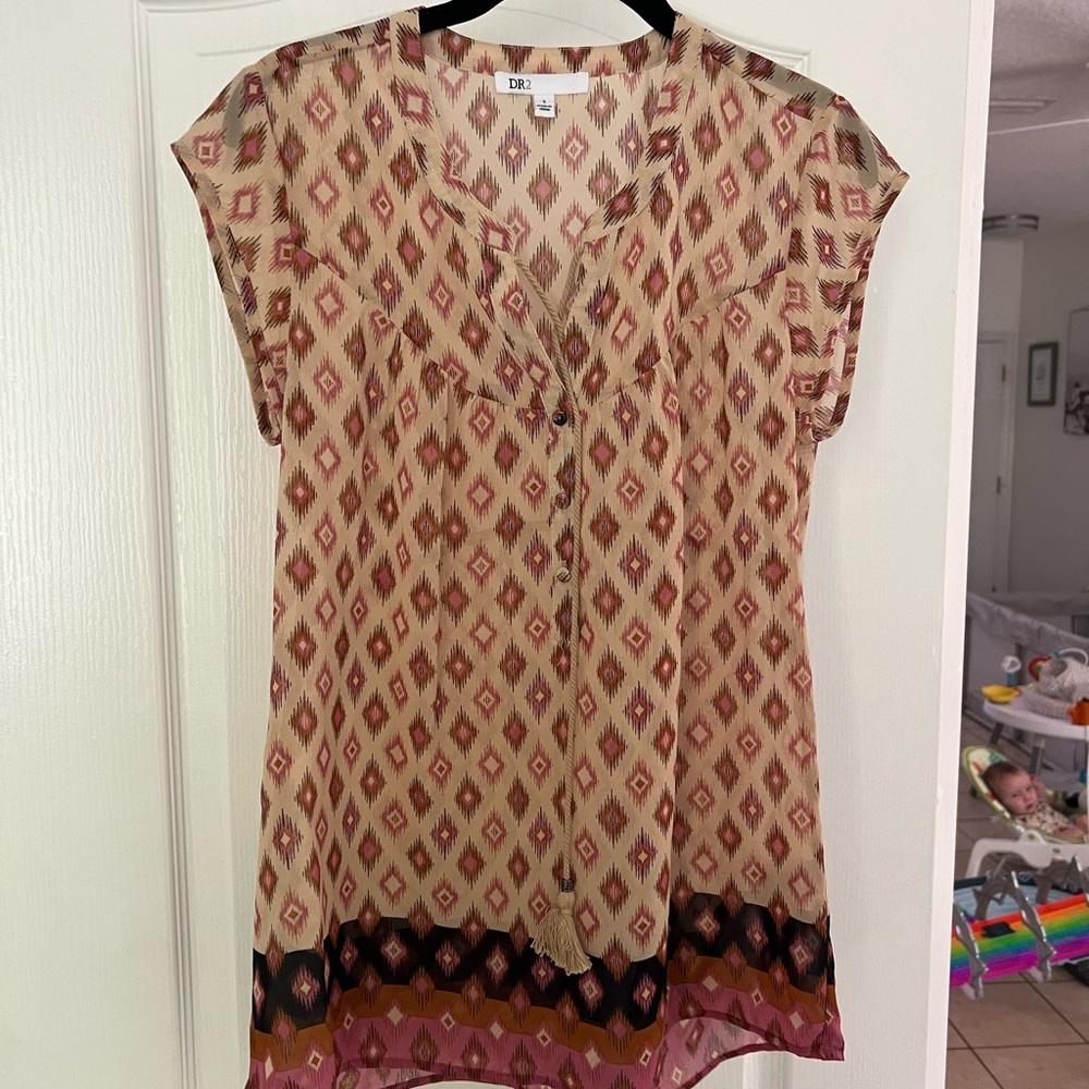 DR2 Printed Blouse SZ S